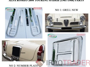 Alfa Romeo 2600 Touring Spider (1961-1968) grill and number plate