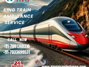 Choose King Train Ambulance Service in Delhi with Support Ventilator Setup